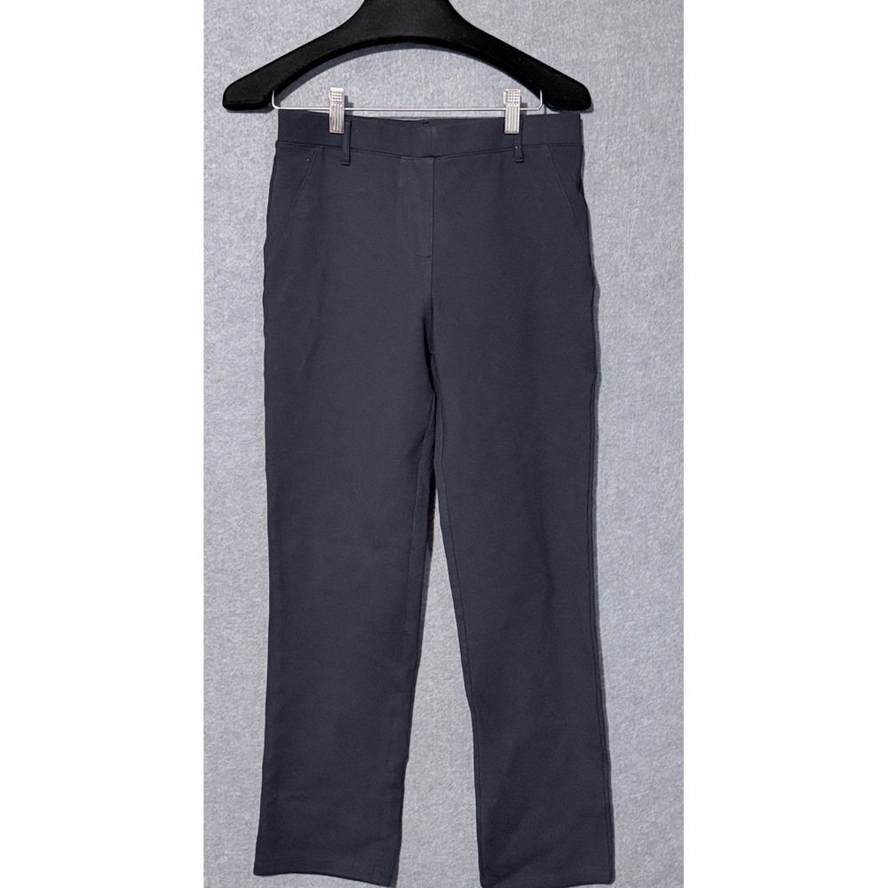 Quince Ultra-Stretch Ponte Straight Leg Pants PS Navy Blue Minimalist Workwear